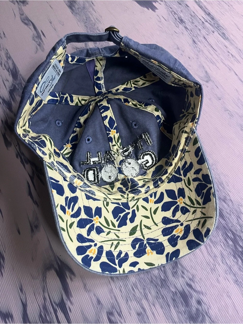 Purple Yin Yang Baseball Cap Floral Hat
